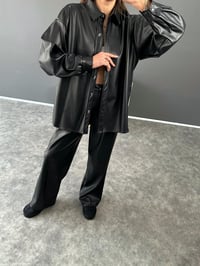 Franny Siyah Premium Deri Şardonlu İkili Takım GausTAKIMGU002652