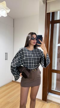 Siyah Ekoseli Muadil Bluz GAUS-00721GAUSBLUZGAUS-00721