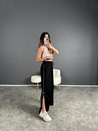 Siyah Şeritli Çırtçırt Düğmeli Eşofman Altı GausPANTOLONGU004311