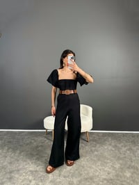 Nick Siyah Keten Kemerli Balon Kol TulumGausTULUMGU007204