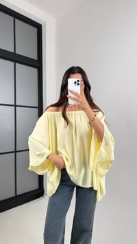 Beyaz Yarasa Kol Şifon Bluz Gaus00574Gausالبلوزات GU1002341