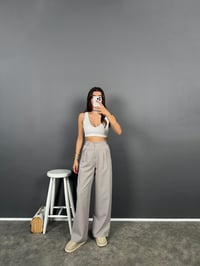 Fado Gri Kumaş Palazzo PantolonGausPANTOLONGU008864