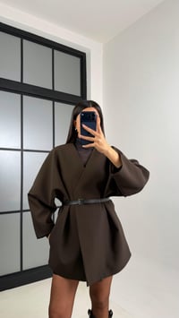 Acı Kahve Kemerli Astarlı Cepli Premium Ceket GAUS-00818GAUSCEKETGAUS-00818