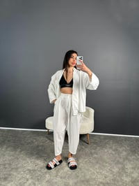 Diore Pinterest Beyaz Yandan Bağlamalı İkili Takım GausTAKIMGU007205