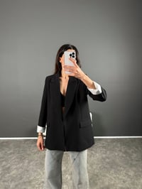 Siyah Premium Kalite Astarlı Double Kumaş Blazer Ceket GausCEKETGU004501
