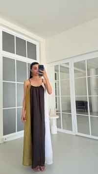 Çok Renkli Ayarlanabilir Askılı Astarlı Bloklu Elbise GAUS-01716GAUSELBİSEGAUS-01716