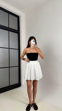 Beyaz Pileli Astarlı Etek Gaus00573GausETEKGU1002339