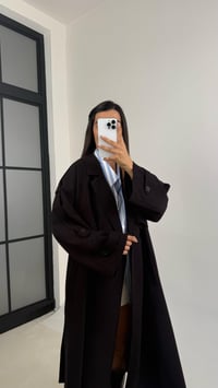 Mürdüm Kuşaklı Astarlı Cepli Premium Uzun Trençkot GAUS-00119GAUSTRENÇKOTGAUS-00119