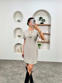 Marie Taş Gold Düğmeli Bisiklet Yaka ElbiseGausELBİSEGU00903458