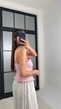 Pembe Ayarlanabilir Askılı Bağlamalı Dantelli Atlet GAUS-01506GAUSAtletGAUS-01506