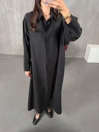 Lusiya Siyah Bel Bağlamalı Tasarım Gömlek ElbiseGausELBİSEGU100403
