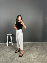 Wuud Beyaz İthal Kumaş Şalvar PantolonGausPANTOLONGU008113