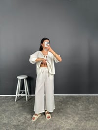 Jil Ekru Pinterest Keten İkili Takım GausTAKIMGU008133
