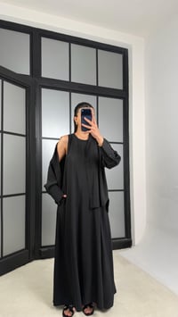 Siyah Gömlek Elbise Oversize İkili Tencel Takım GAUS-01423GAUSTAKIMGAUS-01423