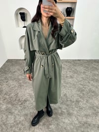 Wendy Haki Kemerli Astarsız Muadil TrençkotGausKABANGU008968