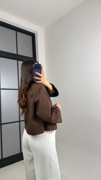 Kahve Çıtçıt Düğmeli Astarlı Cepli Ceket GAUS-00913GAUSCEKETGAUS-00913