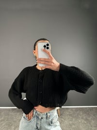 ZR Model Siyah Crop Hırka GausHIRKAGU004211