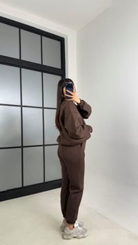 Acı Kahve 3 İplik Şardonlu ZR Model Sweatshirt Eşofman Takım GAUS-00809GAUSTAKIMGAUS-00809