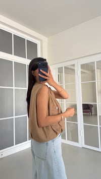 Vizon Fermuarlı Astarlı Keten Yelek GAUS-01689GAUSYELEKGAUS-01689