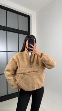 Camel Cepli Yaka Fermuarlı Peluş Sweatshirt GAUS-00672GAUSSweatshirtGAUS-00672
