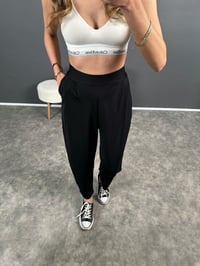 Tanya Siyah Yazlık Modal Kumaş Harem Pantolon GausPANTOLONGU004583