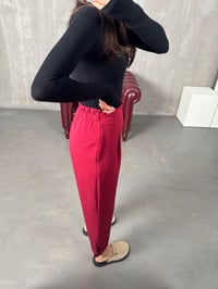 Oslo Bordo Beli Lastikli Havuç PantolonGausPANTOLONGU00904167