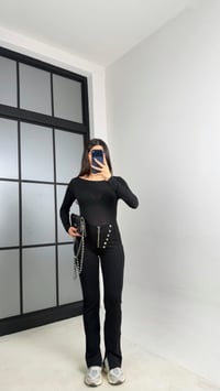 Siyah Çıtçıt Düğmeli Fermarlı Muadil Tayt GAUS-00897GAUSTAYTGAUS-00897