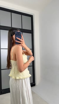 Sarı Ayarlanabilir Askılı Bağlamalı Dantelli Atlet GAUS-01506GAUSAtletGAUS-01506