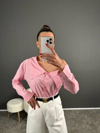 Pembe Düşük Omuz GömlekGausGÖMLEKGU007192