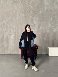 Lome Siyah Denim Karışımlı Şardonlu Oversize TakımGausTAKIMGU00903863