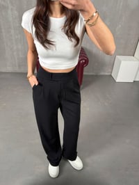 Sasa Siyah Çıtçıt Detaylı PantolonGausPANTOLONGU100209