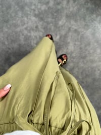 Wil Haki  İthal Kumaş Beli Lastikli Şalvar PantolonGausPANTOLONGU008123