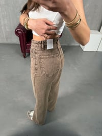 Ricco Yıkamalı Vizon Wide Leg JeanGausDENİM PANTOLONGU100339