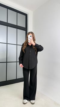 Siyah Gömlek Beli Lastikli Pantolon MD Muadil Selanik Kumaş Takım GAUS-00938GAUSTAKIMGAUS-00938