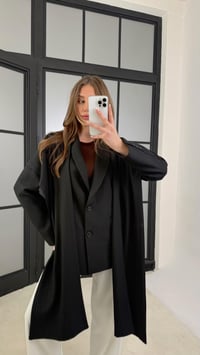 Siyah Çizgili Şal Detaylı Blazer Ceket GAUS-01167GAUSCEKETGAUS-01167