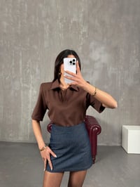 Pola Kahve Büyük Vatkalı Polo Yaka TshirtGausTSHIRTGU100644