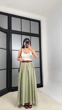 Yeşil Kemerli Astarlı Etek GAUS-01549GAUSETEKGAUS-01549