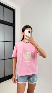 Pembe Kalp Nakışlı Tshirt Gaus00505GausTSHIRTGU1002186