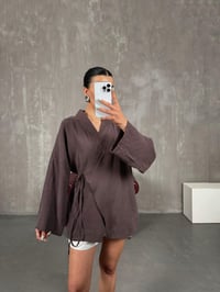 Acı Kahve Önden Bağlamalı Tensel Kimono Gaus00240GausCEKETGU1001560