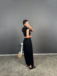 Brulle Siyah Rahat Kesim Modal Dokuma Şalvar PantolonGausPANTOLONGU008413