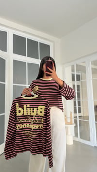 Pembe Şeritli Baskılı Sweatshirt GAUS-02121 GAUS-02211GAUSSWEATSHIRTGAUS-02211