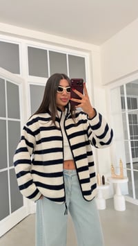 Lacivert Çizgili Polar Sweatshirt GAUS-02288 GAUS-01916GAUSSWEATSHIRTGAUS-02288