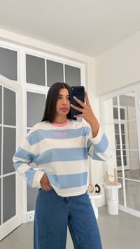 Mavi Çizgili Vintage Sweatshirt GAUS-02121GAUSSweatshirtGAUS-02121
