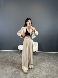 Ketrina Bej Tasarım Blazer Ceket İkili Takım GausTAKIMGU004366