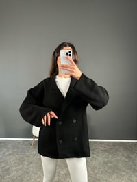 Life Siyah Oversize Düğmeli Premium HırkaGausHIRKAGU004079