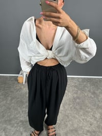 Funi Siyah Beli İpli Ayrobin Şalvar PantolonGausPANTOLONGU008629