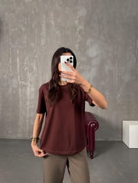 Tifi Kahve Bisiklet Yaka Basic TshirtGausTSHIRTGU00904379