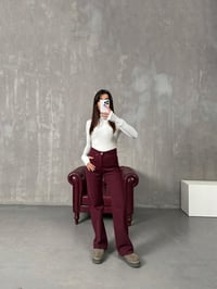 Revin Bordo ZR Model Wide Leg JeanGausDENİM PANTOLONGU10064