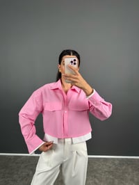 Ojit Pembe Çift Cepli Kısa GömlekGausGÖMLEKGU008578