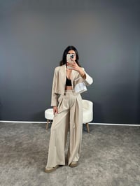 Ketrina Bej Tasarım Blazer Ceket İkili Takım GausTAKIMGU004366